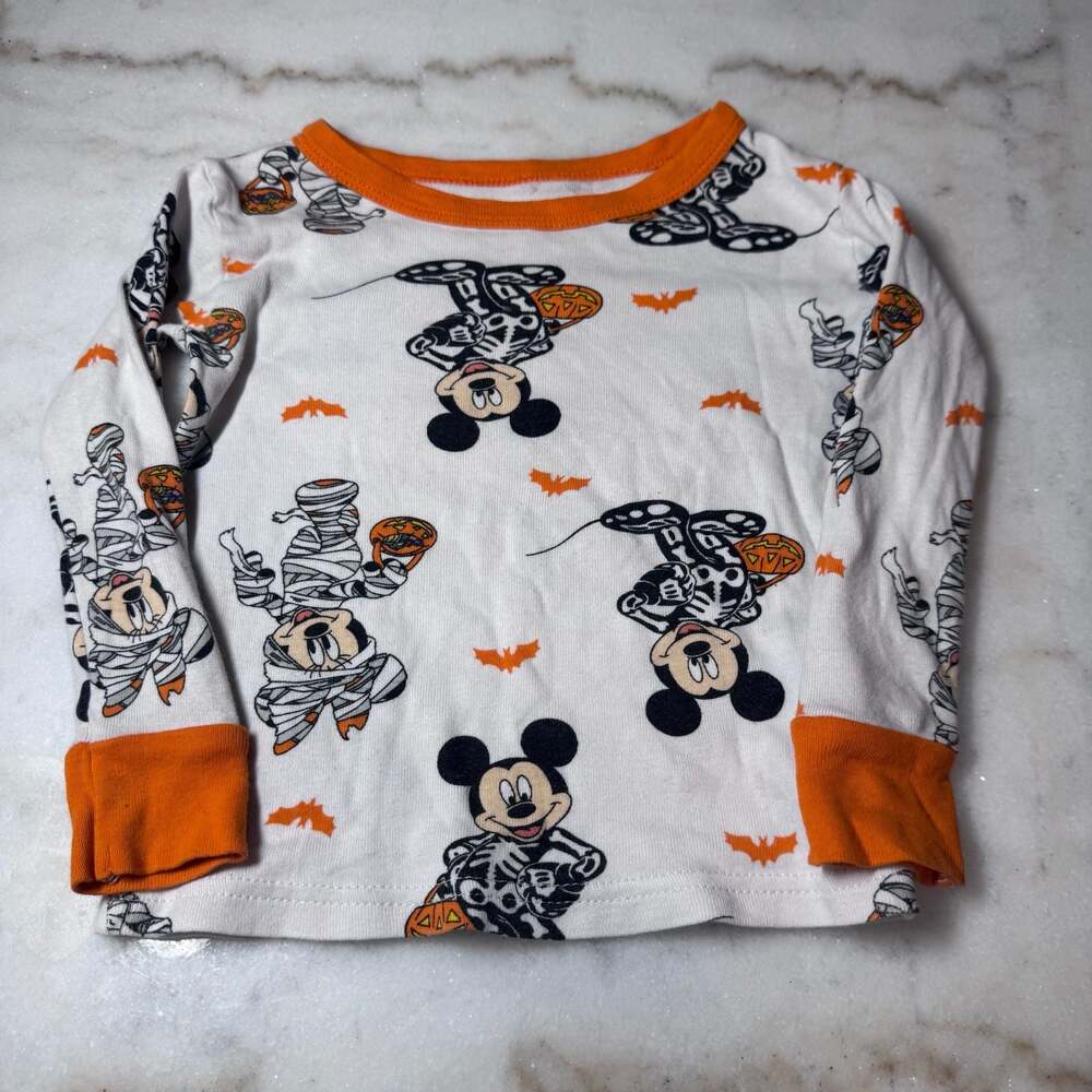 Disney Mickey Mouse Halloween Toddler Unisex Long Sleeve Pajama Shirt Size 3T
